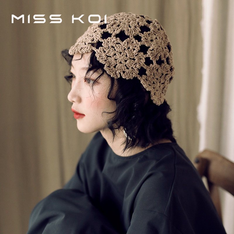 Mũ Nồi Dệt Kim Ba Chiều Phong Cách Mori Retro Độc Đáo Thời Trang Cho Nữ
