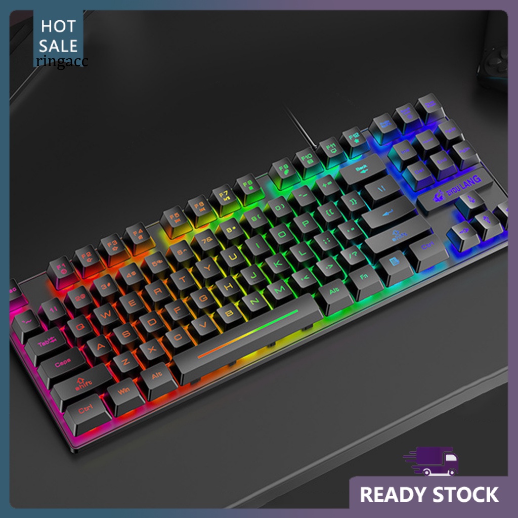 Bàn Phím RGA 87 K16 K16 Có Dây Chống Nước Màu Sắc RGB Dành Cho Máy Tính Xách Tay