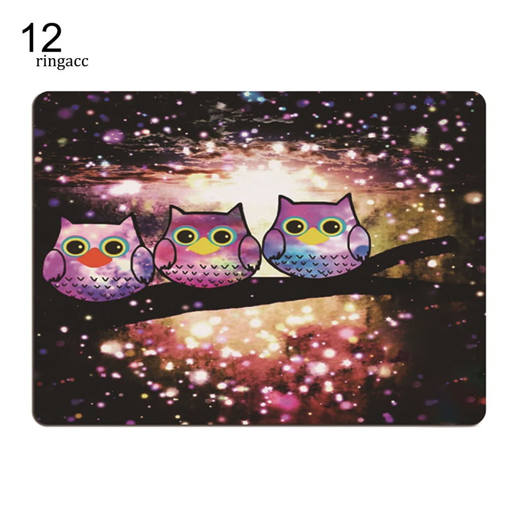 Rga Tấm Lót Chuột Siêu Mỏng Chống Trượt Bề Mặt Mịn Vẽ Màu Nước Hình Cú Mèo Dành Cho Game Thủ
