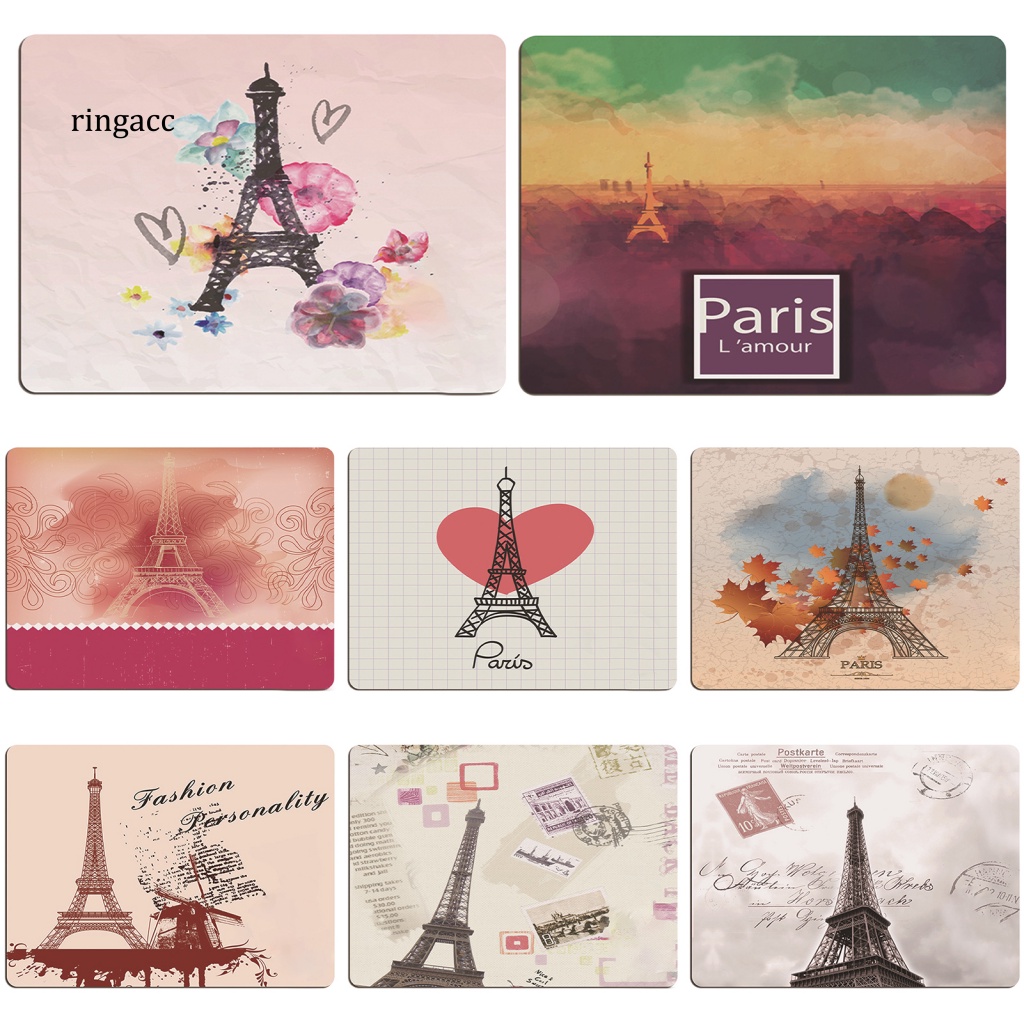 Tấm Lót Chuột RGA Mềm Mại Thoải Mái Có Đệm Cổ Tay Hình Tháp Eiffel Dành Cho Laptop