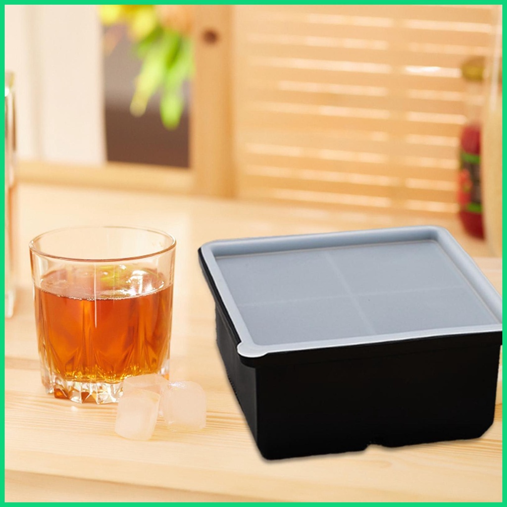 Khay Silicone Làm Đá Viên Có Nắp Đậy Thoải Mái