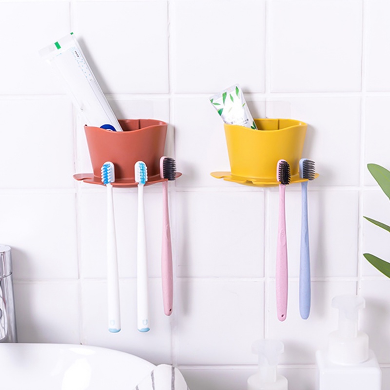 Giá Đỡ Đựng Bàn Chải / Kem Đánh Răng / Dao Cạo Râu Tự Dính Đa Năng