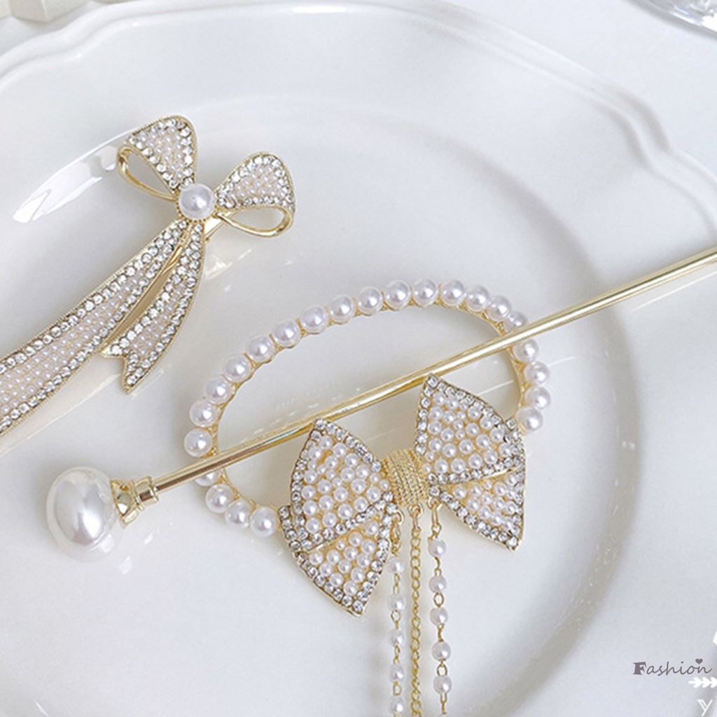 Trâm Cài Tóc Lớn Hình Bướm Đính Ngọc Trai Thanh Lịch