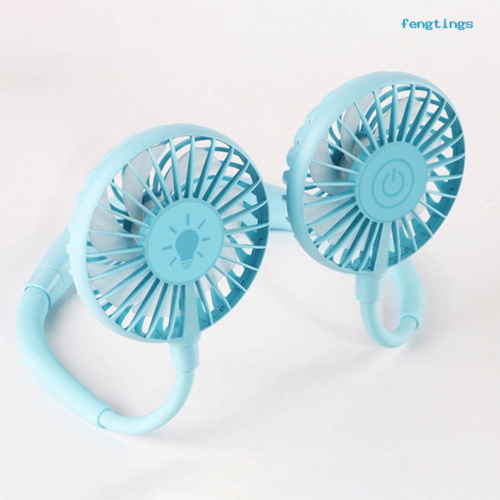 Quạt Làm Mát Đeo Cổ Sạc Cổng USB Có Đèn LED Có Thể Gấp Gọn Tiện Dụng