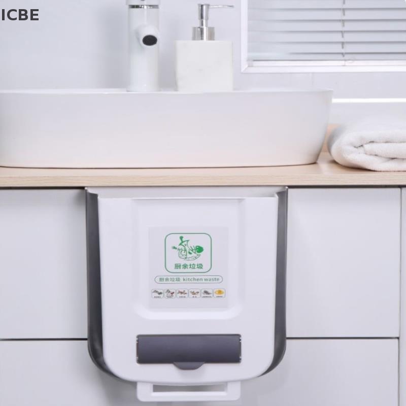 Thùng Đựng Rác Gắn Tường Có Thể Gấp Gọn Tiện Dụng Cho Nhà Bếp