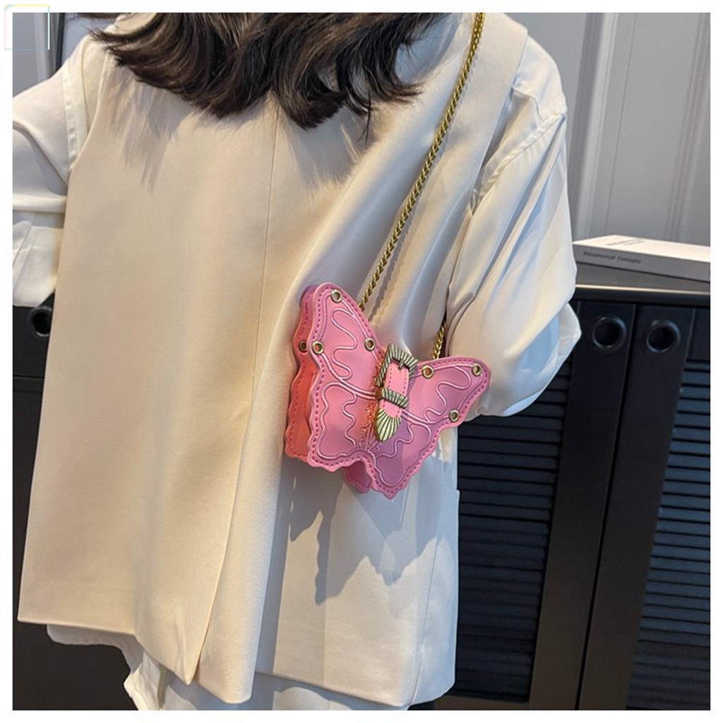 Túi Đeo Vai Mini Chống Thấm Nước Chống Mài Mòn Họa Tiết Bươm Bướm Thời Trang Cho Nữ