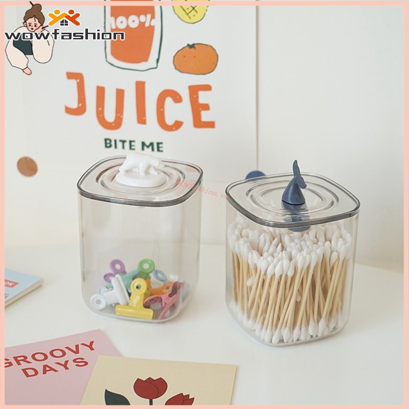 Hộp Đựng Tăm Bông / Bông Tẩy Trang Để Bàn Trong Suốt Sáng Tạo