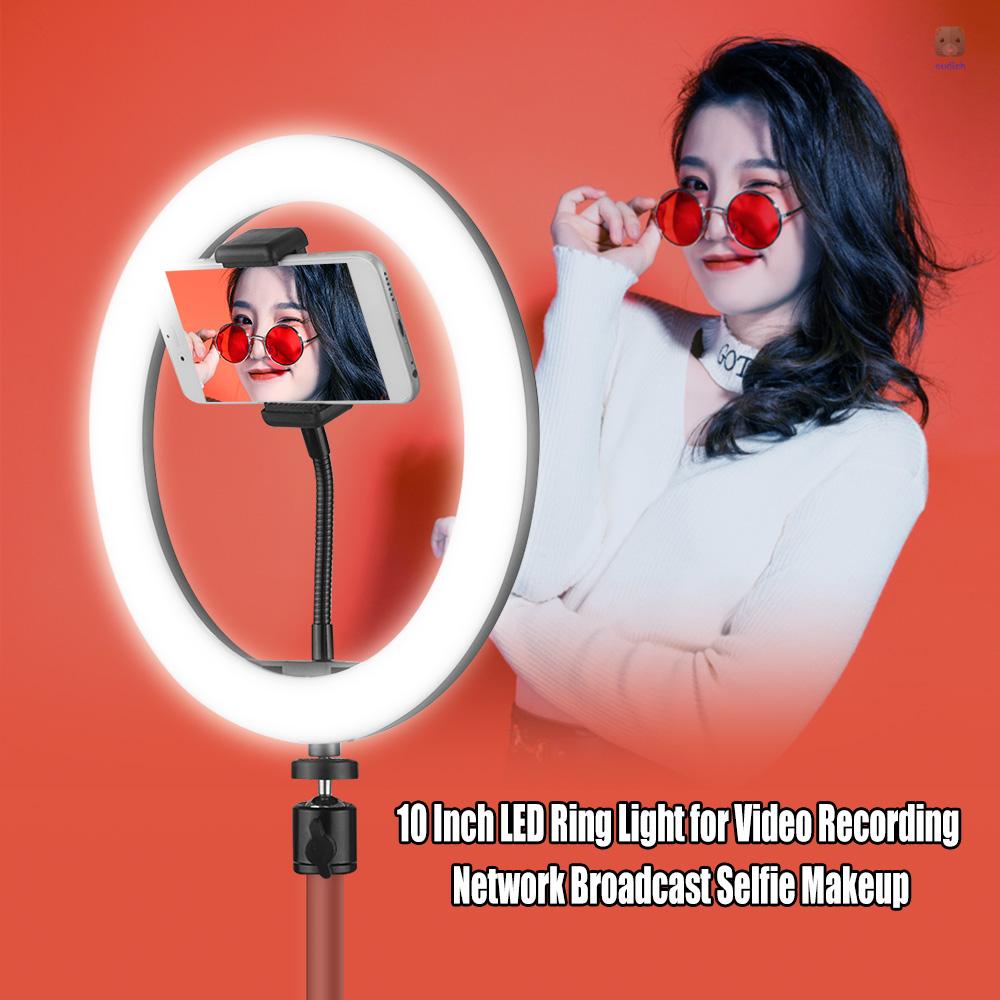 Vòng Đèn LED 10 Inch 3 Chế Độ Điều Chỉnh Được Kèm Giá Đỡ Điện Thoại Tiện Dụng Cho Quay Video YouTube / Trang Điểm
