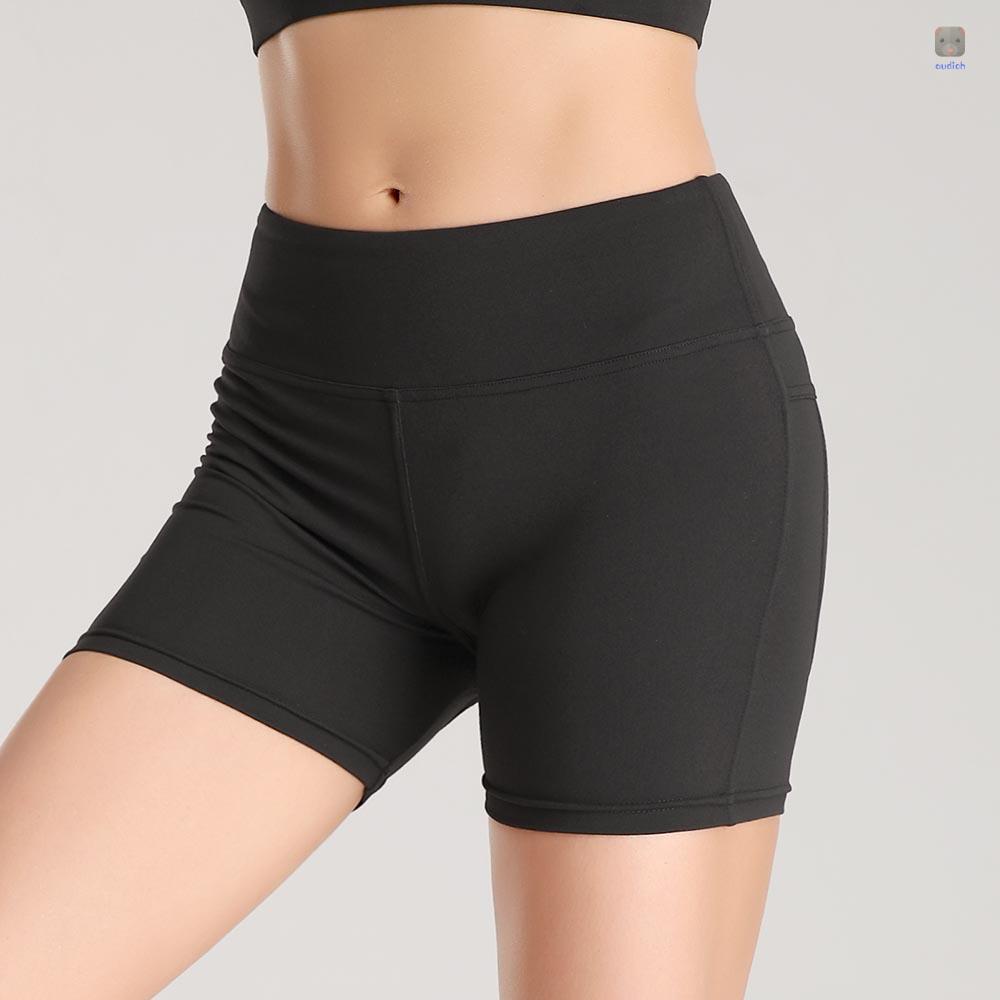 Quần Short Thể Thao Lưng Cao Ôm Dáng Co Giãn Thoáng Khí Nhanh Khô Thời Trang Cho Nữ