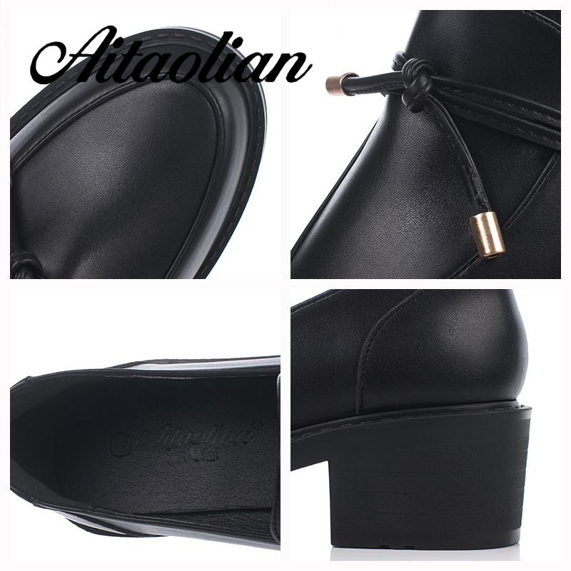 Giày Da Bóng Đế Dày / Cao Vừa Màu Trơn Thời Trang Cho Nữ Màu Sắc