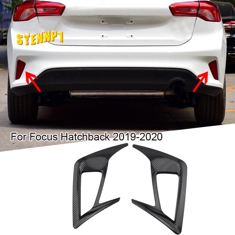 2 cái bằng sợi Carbon phía sau đèn sương mù Khung trang trí cho Ford Focus Hatchback MK4 2019-2020