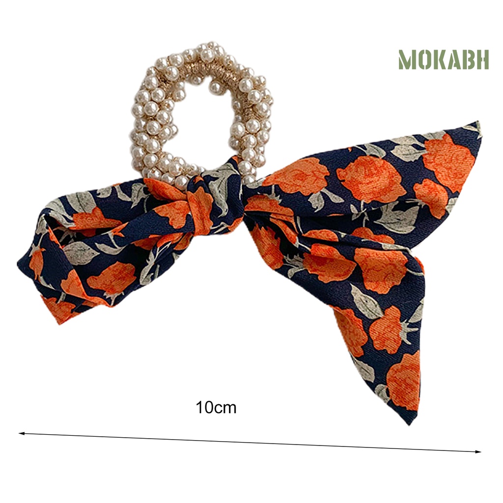 Dây Cột Tóc Họa Tiết Hoa Đính Ngọc Trai Giả Chống Rơi Thời Trang