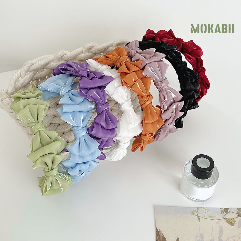 Băng Đô Cài Tóc Bằng Vải Mềm Co Giãn Chống Trượt Màu Trơn Dành Cho Nữ