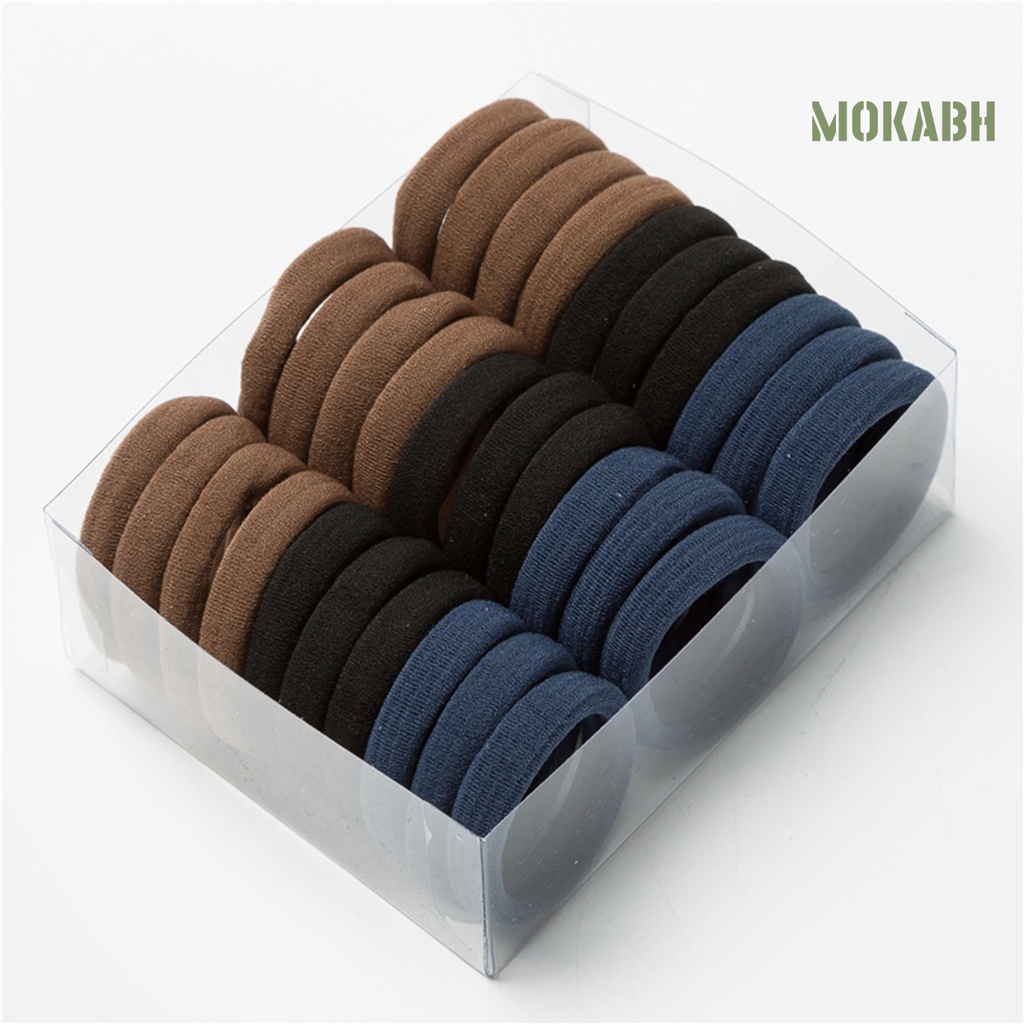 Set 30 Dây Cột Tóc Co Giãn Chống Rơi Kiểu Dáng Đơn Giản