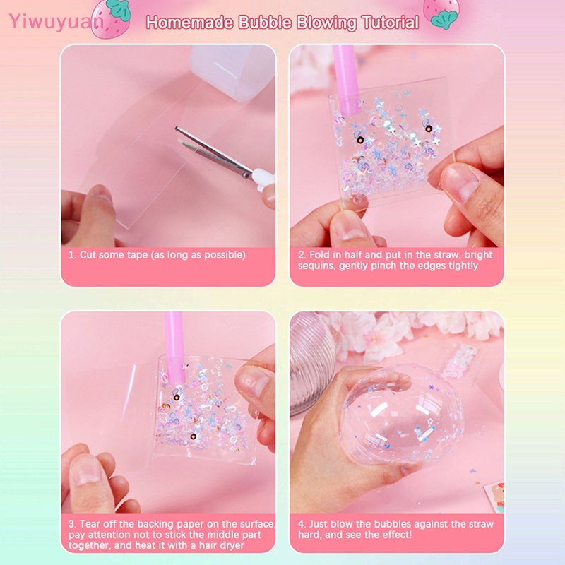 < Yiwuyuan > Bộ Dụng Cụ Thổi Bong Bóng Nano Hoạt Hình Trang Trí DIY Mới