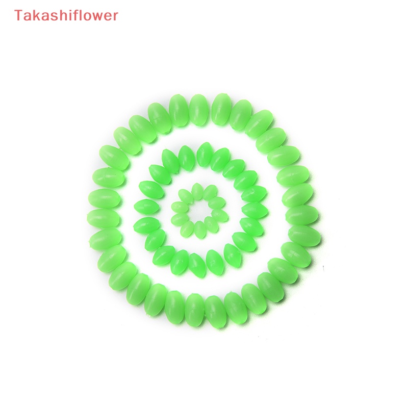 Set 100 Hạt Cườm Mềm Phát Sáng Hình Oval Kích Thước 5mm / 8mm / 10mm