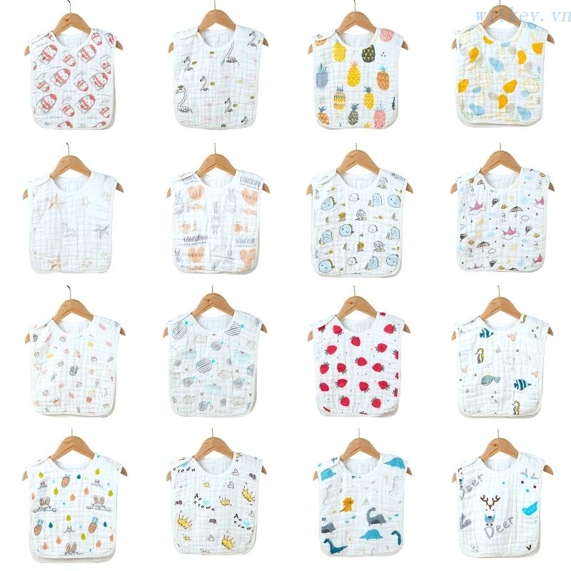 Khăn Lau Nước Bọt Chất Liệu Cotton Gạc Mềm In Họa Tiết Hoạt Hình Cho Bé Sơ Sinh