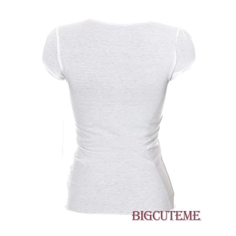 Áo Thun Nữ Tay Ngắn Cổ Chữ V Phối Ren Thời Trang