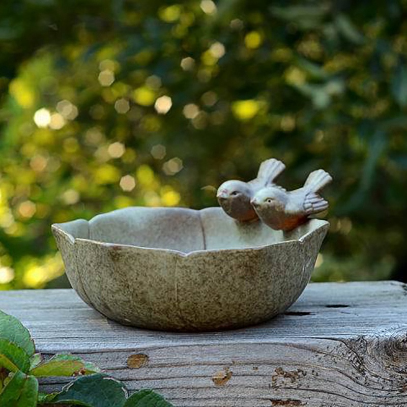Bình Đựng Thức Ăn Cho Chim Bằng Gốm Phong Cách Retro