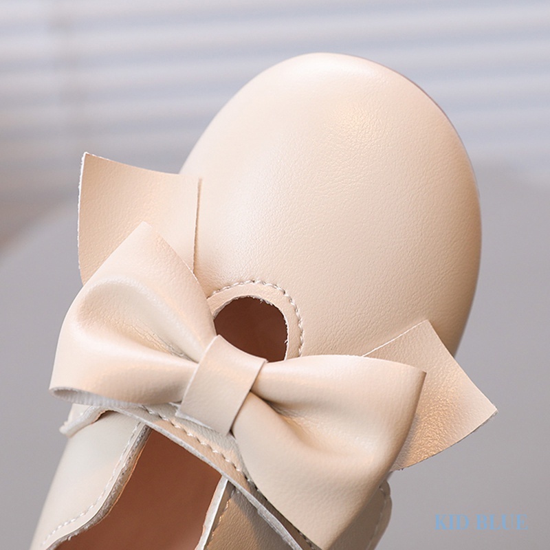 Giày Da Đế Mềm Chống Trượt Phong Cách Hàn Quốc Thời Trang Cho Bé Gái