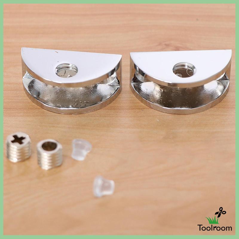 Bộ 2 Giá Đỡ Kính Hình Tròn Bằng Hợp Kim Kẽm Kích Thước 6-8mm Có Thể Điều Chỉnh Tiện Dụng