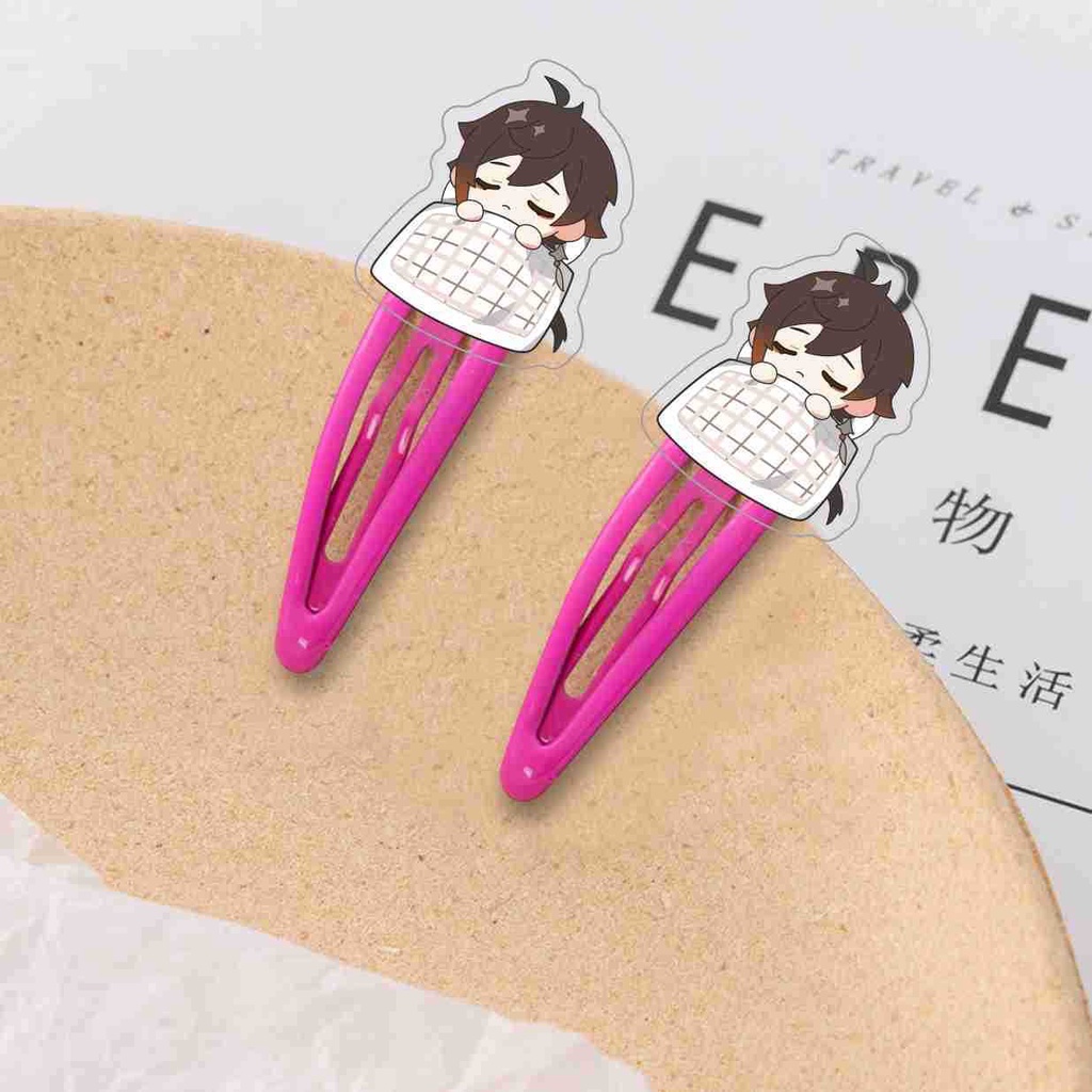 Genshin Kẹp Tóc Nhiều Màu Sắc Barbatos Zhongli Xiao Klee Aether bobby Cho Trẻ Em