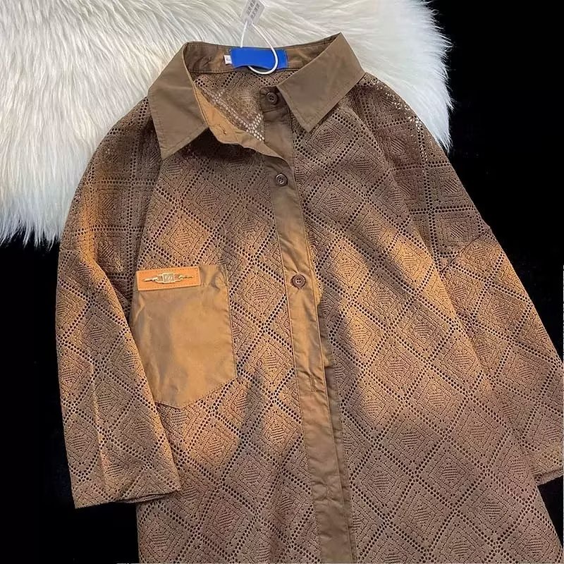 Áo Sơ Mi Phối Ren Phong Cách Nhật Bản Thời Trang Mùa Hè Dành Cho Nam Và Nữ