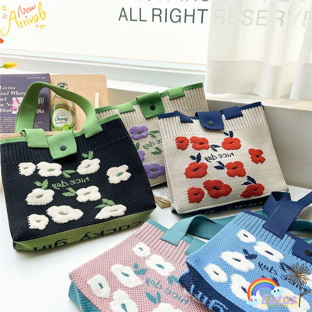 Túi Xách Đeo Vai Dệt Kim Họa Tiết Hoa Có Thể Tái Sử Dụng