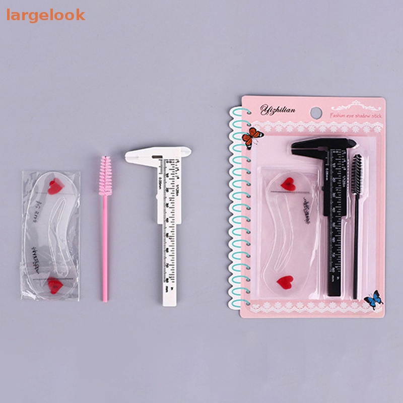 Set 3 Thước Cặp Vẽ Lông Mày Bằng Nhựa Tiện Dụng