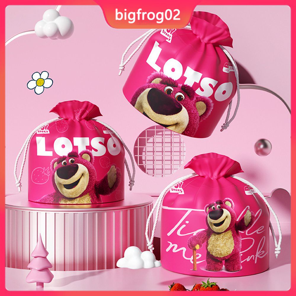 Bịch 50 Tờ Khăn Lau Mặt dùng 1 lần lau khô, lau ướt - Khăn mặt khô gấu dâu Lotso - Khăn giấy đa năng