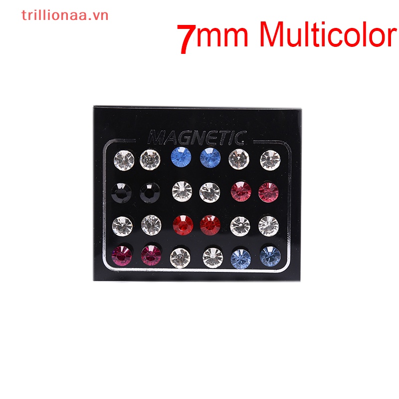 Set 24 Khuyên Tai Nam Châm Đính Đá Thời Trang