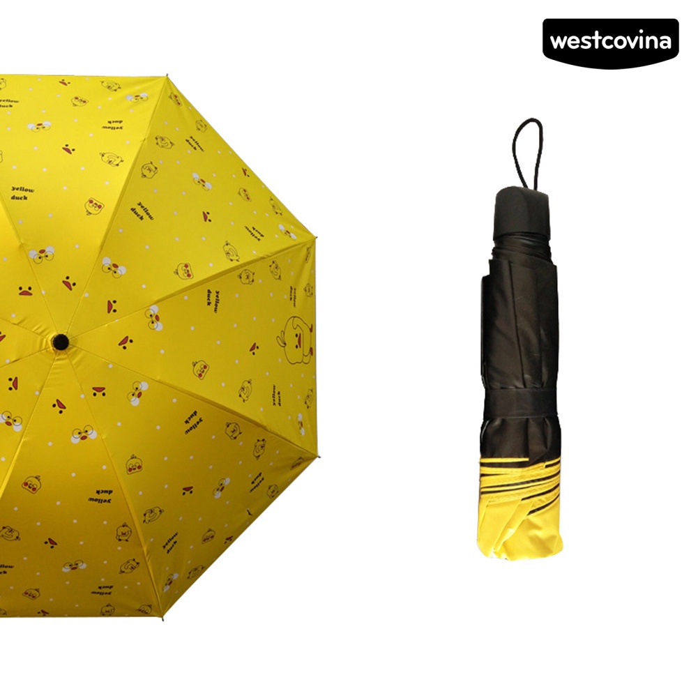 [COD]☁Dù Che Mưa Chống Tia UV / Gió / Thấm Nước In Họa Tiết Vịt Hoạt Hình
