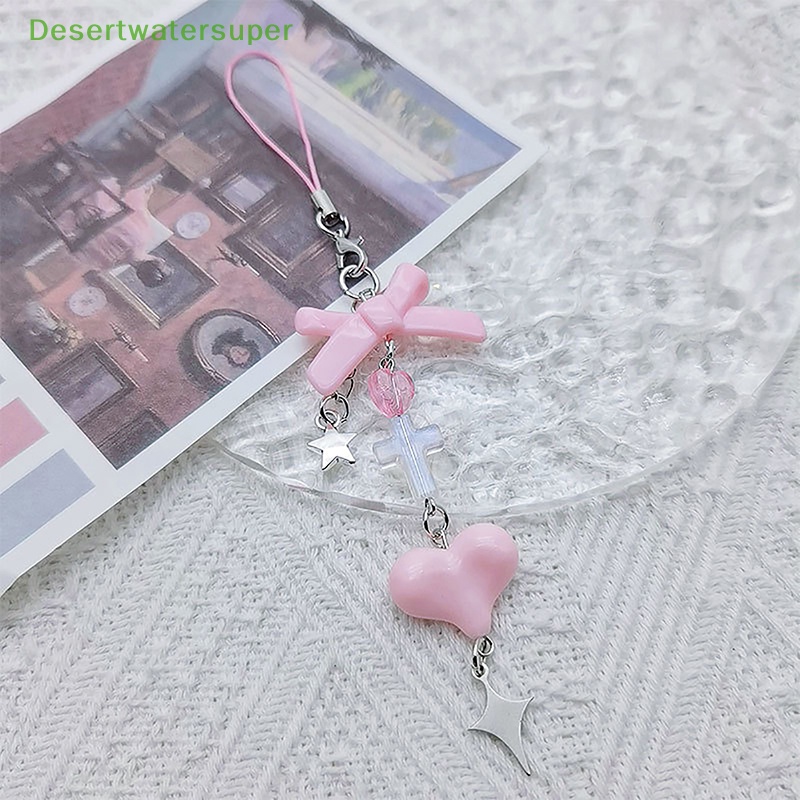 Dsvn Dây Đeo Điện Thoại Di Động Mùa Hè Họa Tiết Trái Tim Nơ Nhỏ Trong Mờ Nhẹ Nhàng Đa Năng Cho Học Sinh