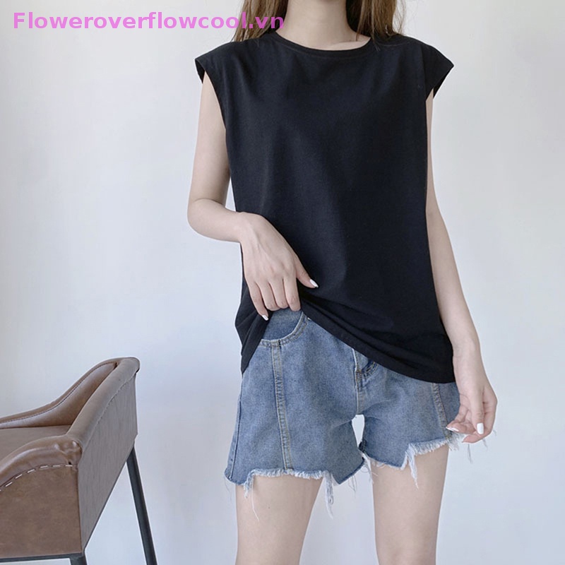 Áo Thun Sát Nách Cổ Tròn Màu Sắc Thời Trang Mùa Hè Cho Nữ