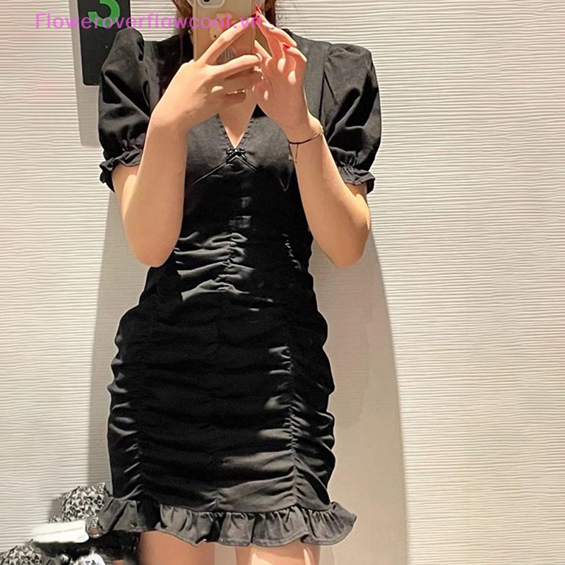 Đầm Mini Cổ Chữ V Dáng Ôm Thời Trang Mùa Hè Quyến Rũ Cho Nữ