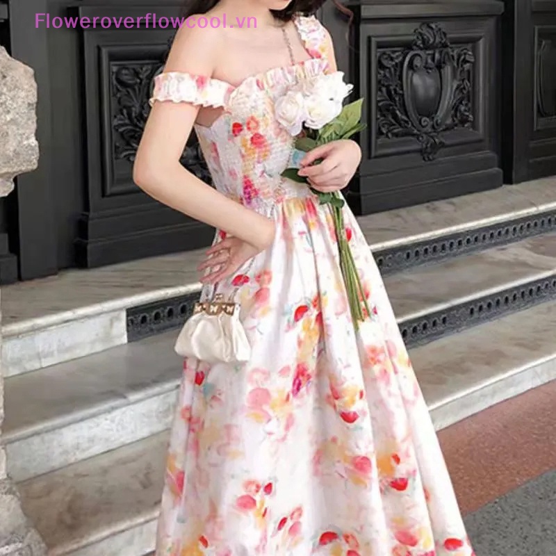 Đầm Maxi Không Tay In Hoa Phong Cách Boho Ngọt Ngào Cho Nữ