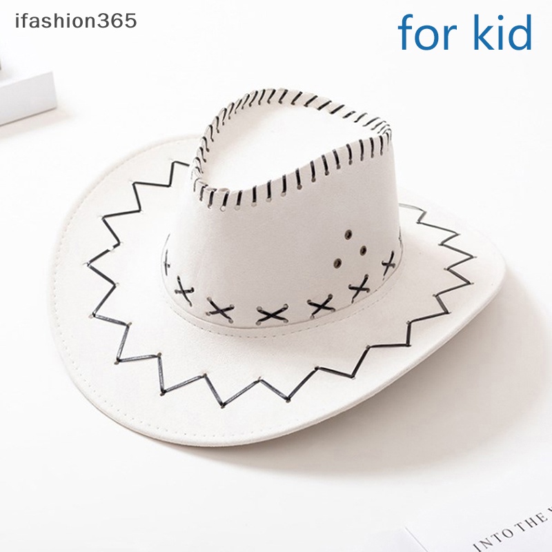 Mũ Cao Bồi Giả Da Vành Rộng Thời Trang Phương Tây ifashion365