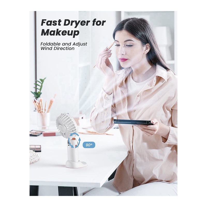 Quạt Gập Cầm Tay 4000MAh 5 Tốc Độ Với Màn Hình LED Cho Nữ