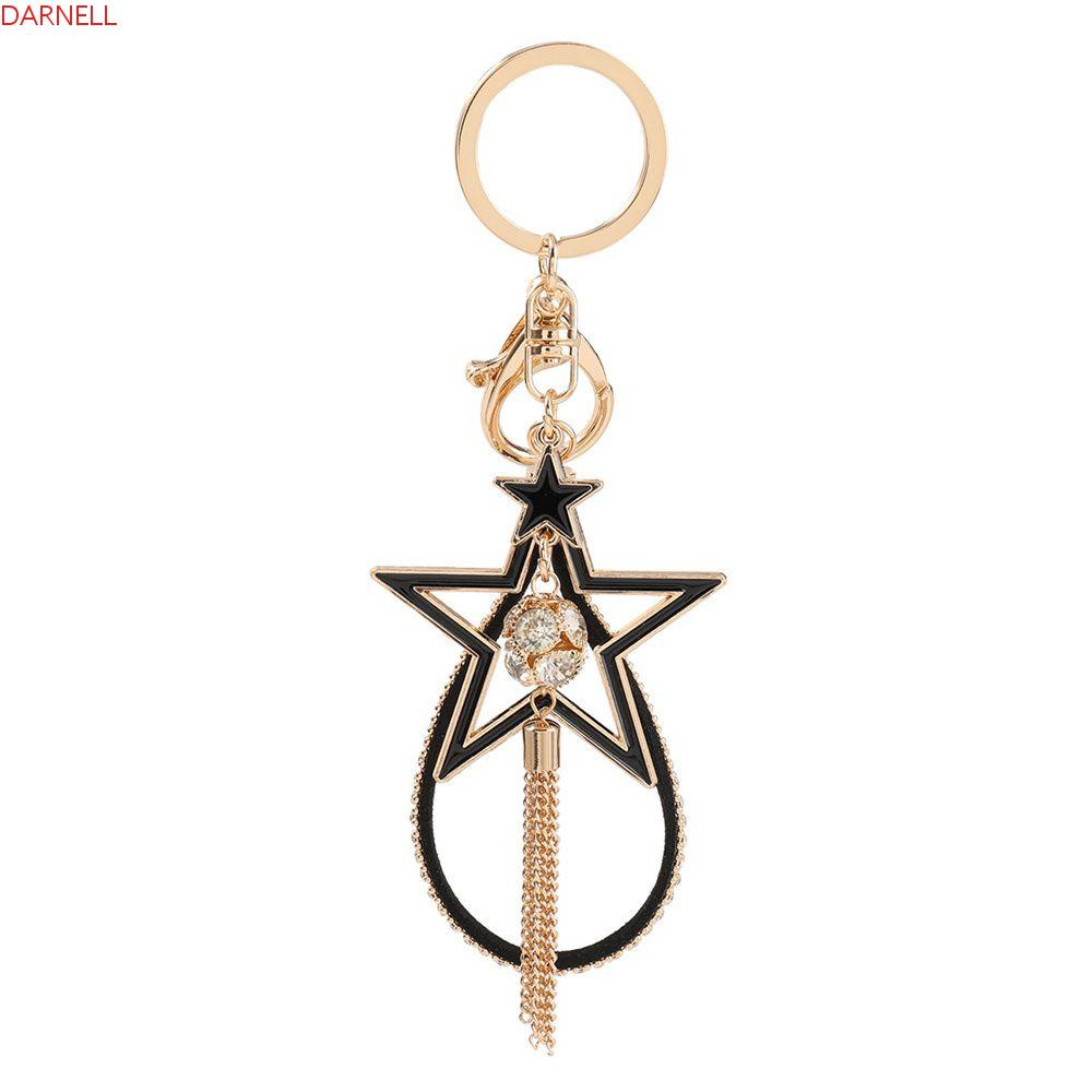 Móc Khóa Kim Loại Hình Ngôi Sao Trang Trí Túi Xách Nữ|Móc Khóa Tua Rua Xinh Xắn