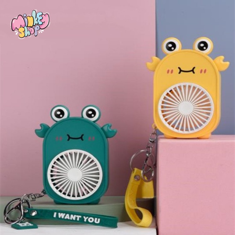 Móc khóa Quạt Ếch cute móc chìa khóa Hàn Quốc Hottrend dễ thương phụ kiện túi xách balo -minkey