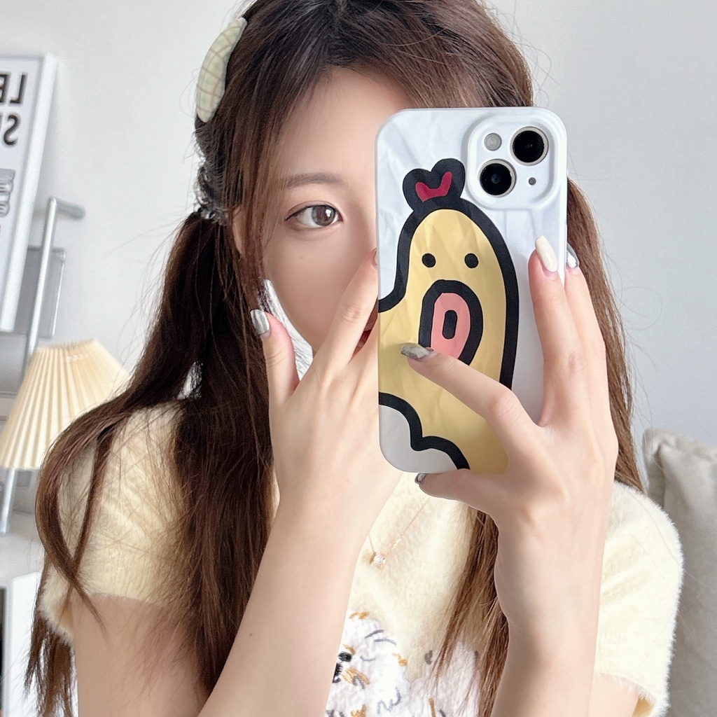 Ốp Điện Thoại PC Cứng Chống Sốc In Hình Gà La Hét Hoạt Hình Vui Nhộn Cho iPhone 13 12 11 14 Pro Max
