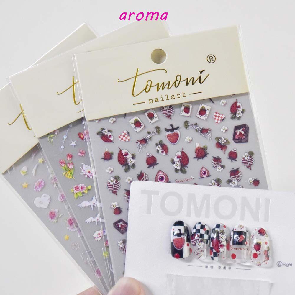 Miếng Dán Trang Trí Móng Tay Tự Dính Họa Tiết Hoa Sen / Nơ Phong Cách Trung Quốc