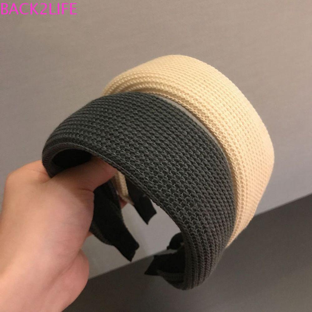 2 Băng Đô Đan Len Màu Trơn Thời Trang Thu Đông Cho Nữ