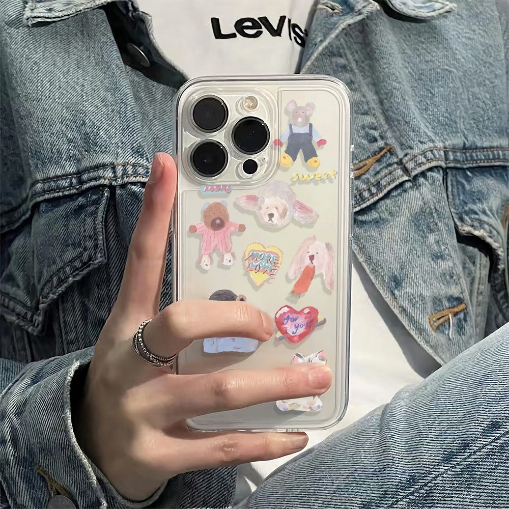 ✅Ốp Điện Thoại Dẻo Họa Tiết Hoạt Hình Động Vật Dễ Thương Chống Sốc Cho Iphone12Plus11 5I7K 78 6In13 14Proiphone12