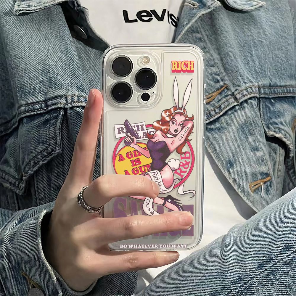 ✅Ốp Điện Thoại Mềm Cho Iphone117813Ốp Điện Thoại In Hình Cô Gái Thỏ 6In Phong Cách Cổ Điển Hhf2214Pro 6In Cho iPhone1214pro