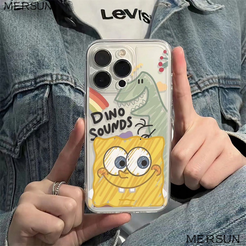 ✅Ốp Điện Thoại Mềm Chống Sốc Họa Tiết SpongeBob Đơn Giản Cho Iphone 12 Plus 11786In1314 Pro max