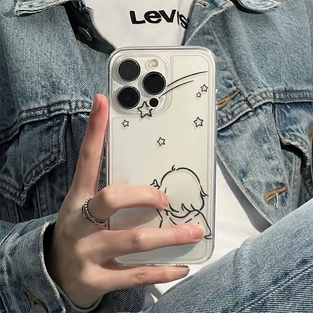 ✅Ốp Điện Thoại Dẻo Họa Tiết Cô Gái Đơn Giản Chống Sốc Cho Iphone 13 max11 plus 14Pro786Iniphone12