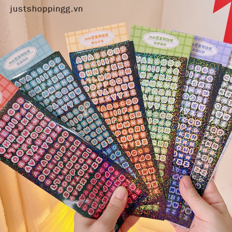 Set 4 Tấm Hình Dán Trang Trí Album Ảnh Hình Chữ Cái DIY
