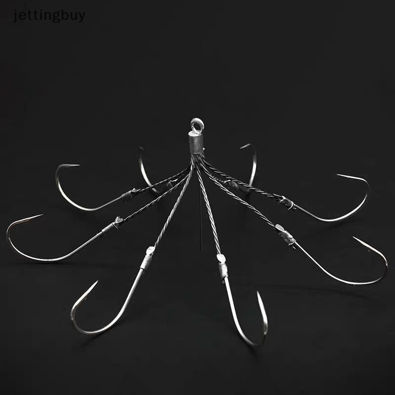 Móc Câu Cá 6 Lưỡi Bằng Thép Carbon Siêu Sắc Bén