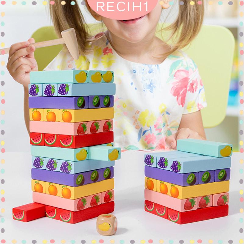Bộ Đồ Chơi 54 Khối Gỗ Xếp Chồng Lên Nhau Nhiều Màu Sắc Dùng Làm Quà Tặng Sinh Nhật Cho Gia Đình